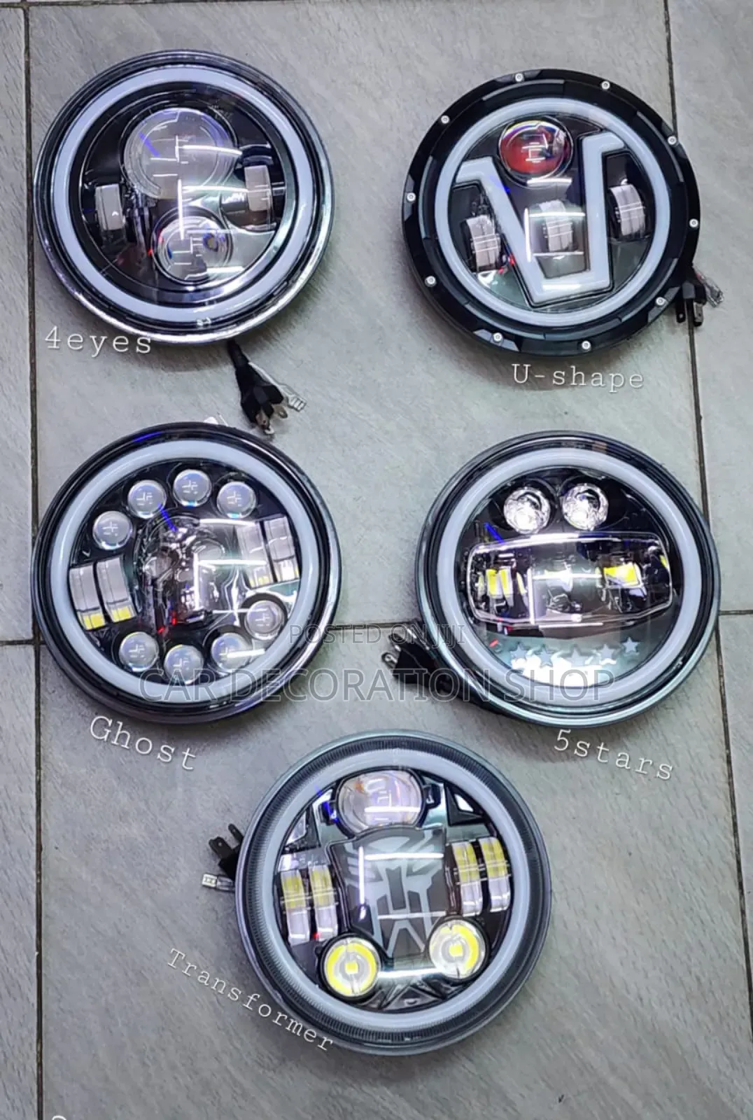 Different Design 7" Led Round Replacement Headlights