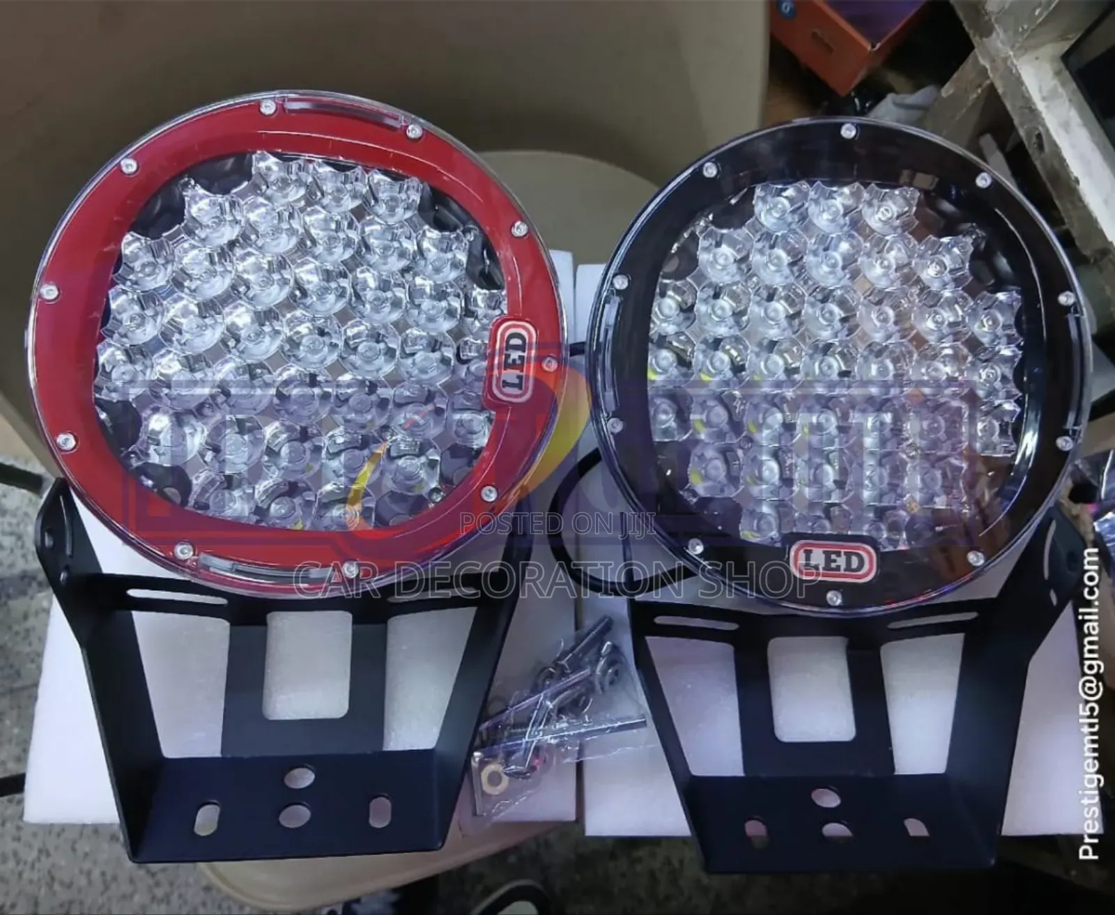 9" Big Round Offroad Led Light in Red or Black Pairs