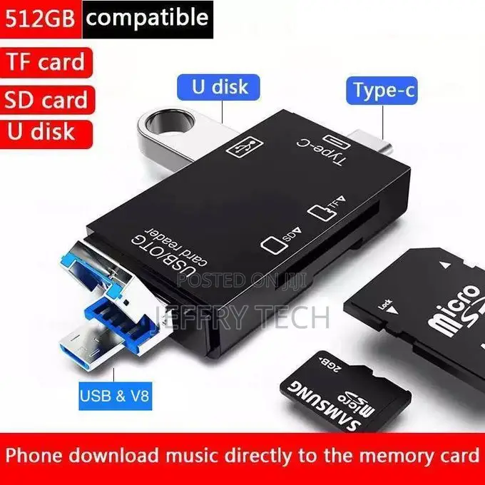 Micro Sd Card Reader Pc Accessories, 6in1 Tf/Usb-C Adapter F