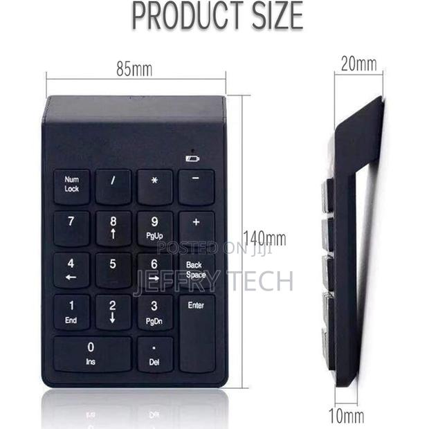 2.4ghz Mini Wireless Keyboard 18 Keys Numeric Keypad Compat - thumbnail 2