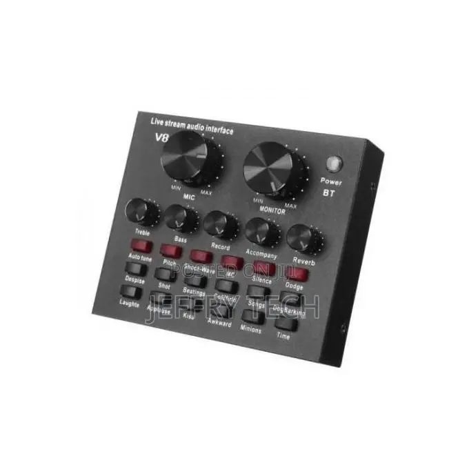 V8 Audio Mixer Bluetooth External Usb Sound Card - Black