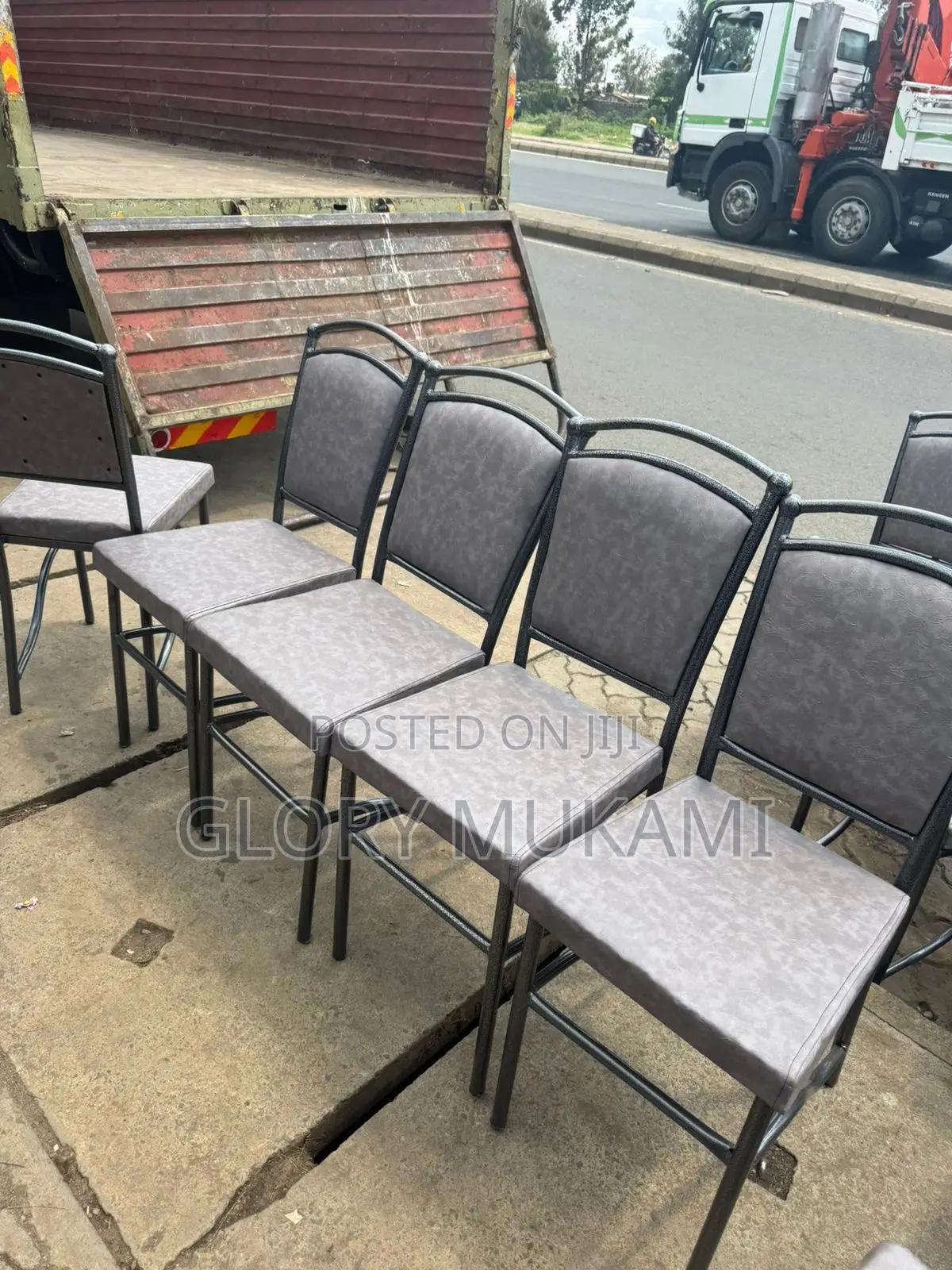 Grey Powder Coated Restaurant And Bar Chairs