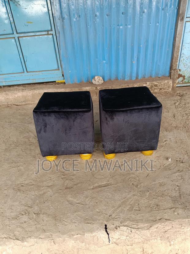 Pedicure Stools, Black Velvet and Gold
