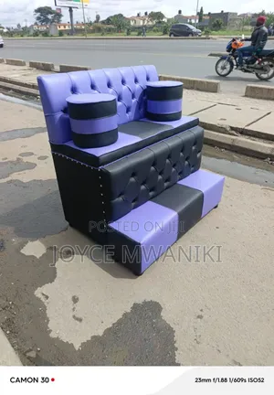 Black and Purple, 2 Seater Pedicure Seat 