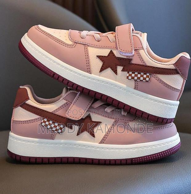 Black Maroon Kids Sneakers - thumbnail 2
