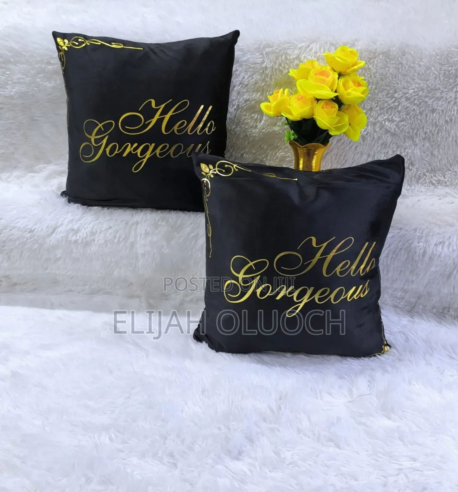 Black Golden Pillow Cases Covers