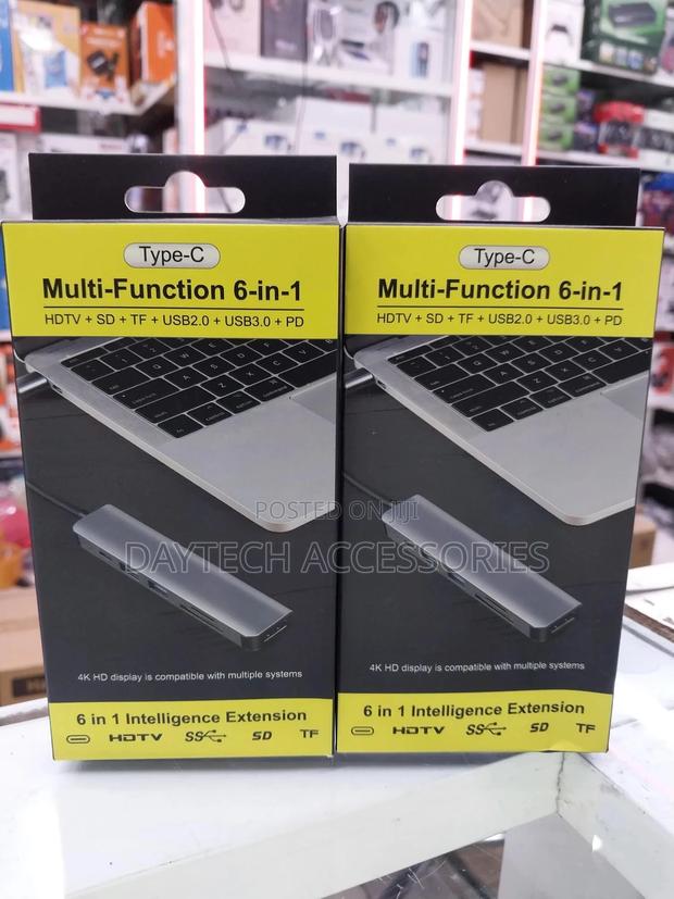 6 in 1 Usb-C Hub Multi-Port Adapter Usb Type C Hub Adapter - thumbnail 2