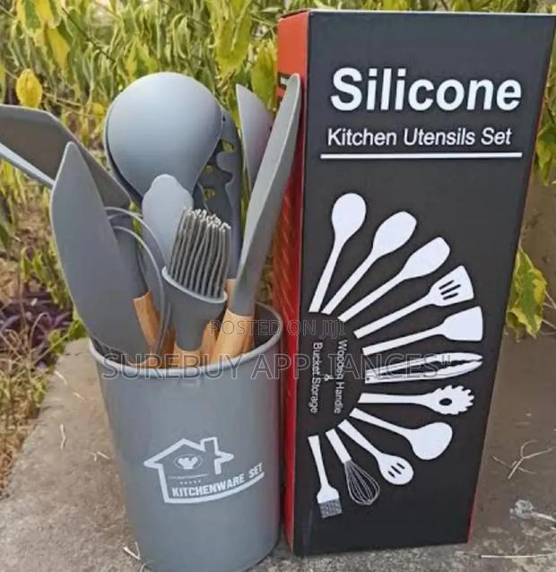 Silicone 12 Pieces Set Non-Stick Cooking Spoonhighly - main view