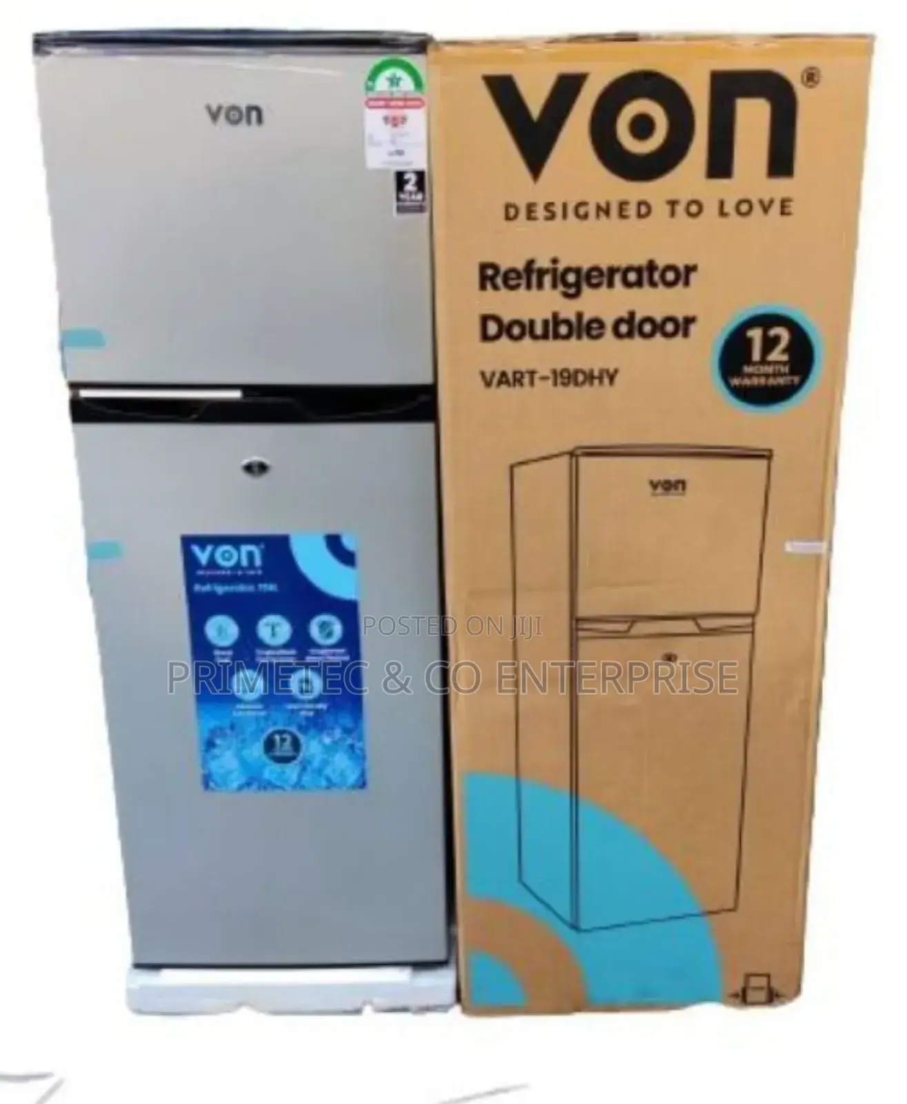 Von Capacity 136 Litres Double Door Refrigerator