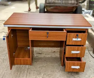 Office Desk: Simple Wooden Modern 140cm Staff Office Desk