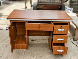 Office Desk: Simple Wooden Modern 140cm Staff Office Desk