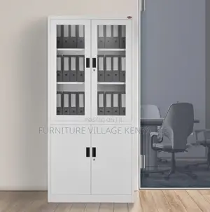 Cabinets: 2-Swing Door Display Metallic Office Cabinet
