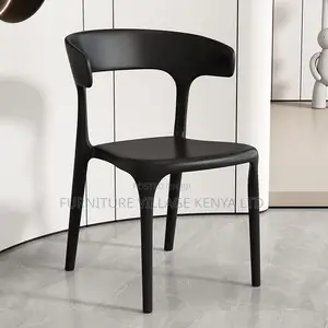 Office Chair: Designer Plastic Chair With Curved Backrest