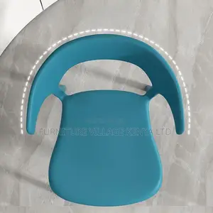 Office Chair: Designer Plastic Chair With Curved Backrest