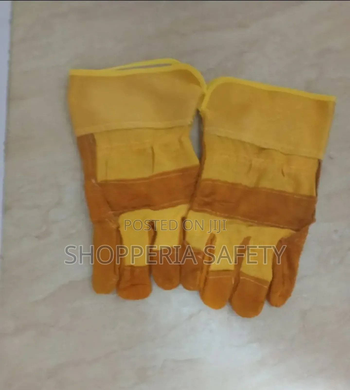Yellow Short Leather Gloves