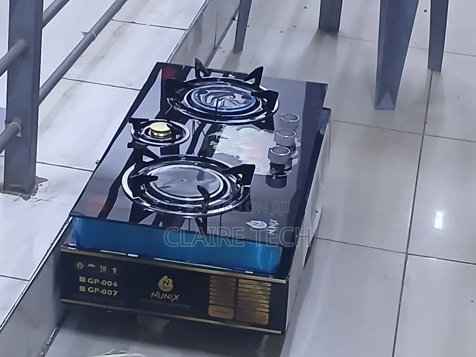 Nunix 3 Burners Glass Table Top Double Burner Gas Stove