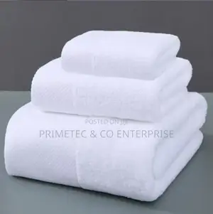 Milk White 3 PCS/Set Cotton Quality White Shower Towels.