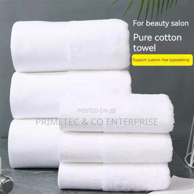 Milk White 3 PCS/Set Cotton Quality White Shower Towels. - thumbnail 2