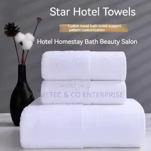 Milk White 3 PCS/Set Cotton Quality White Shower Towels.