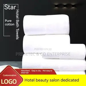 Milk White 3 PCS/Set Cotton Quality White Shower Towels.