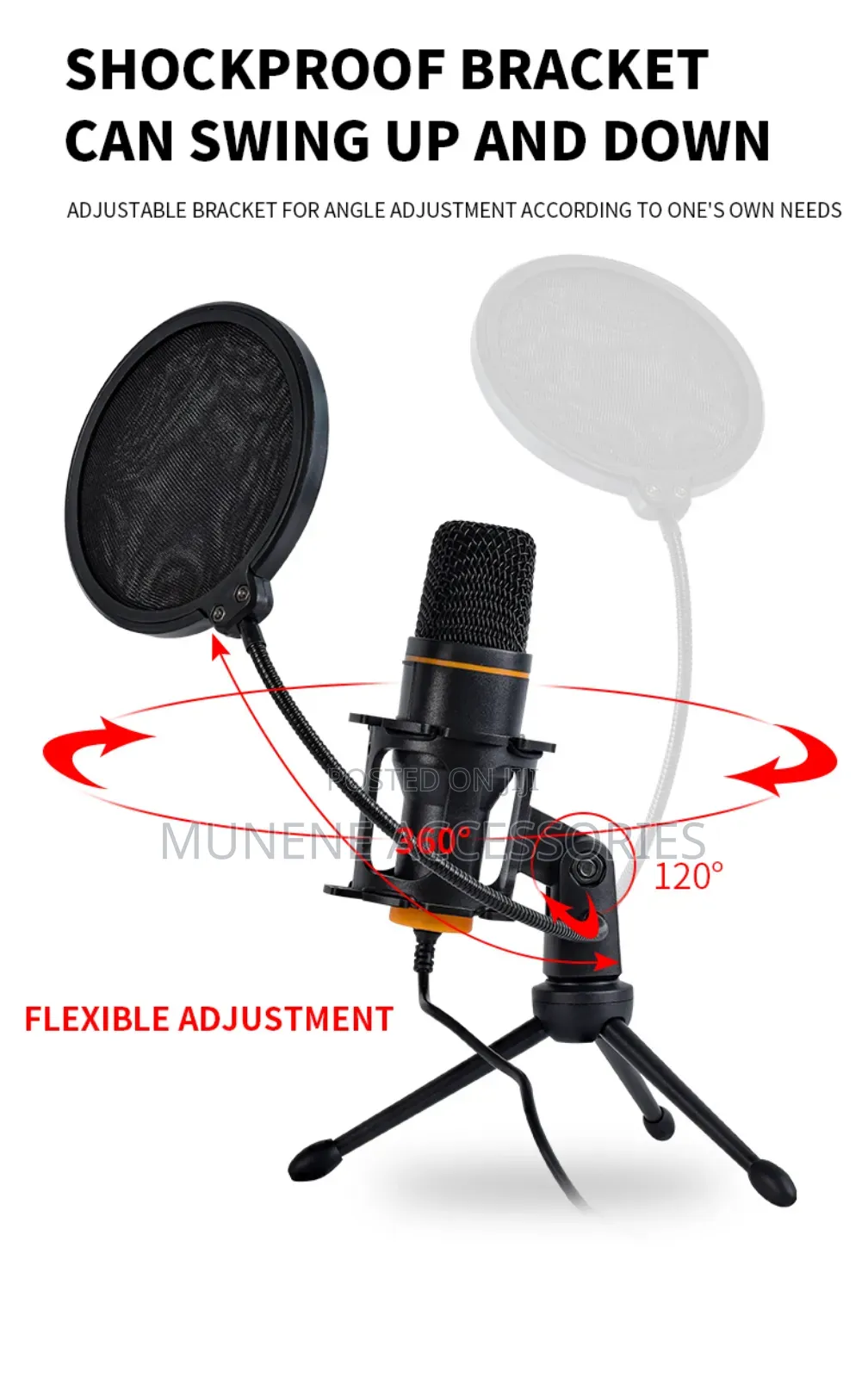 RGB Streaming Usb Microphone, Condenser for Laptop, Studio,