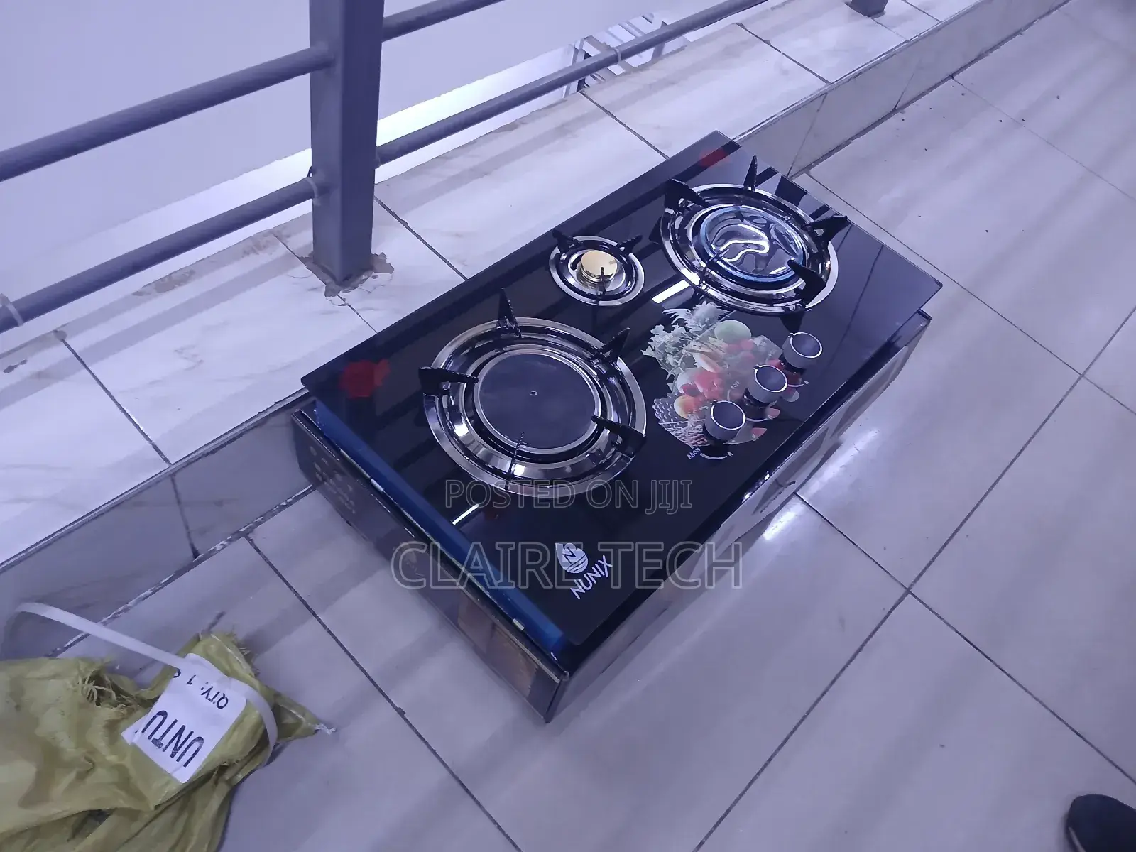 Nunix 3 Burner Low Gas Consumption Glass Top Table Infrared