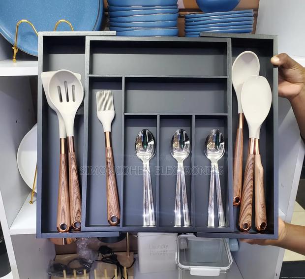 Black Bamboo Drawer Organizer - thumbnail 2