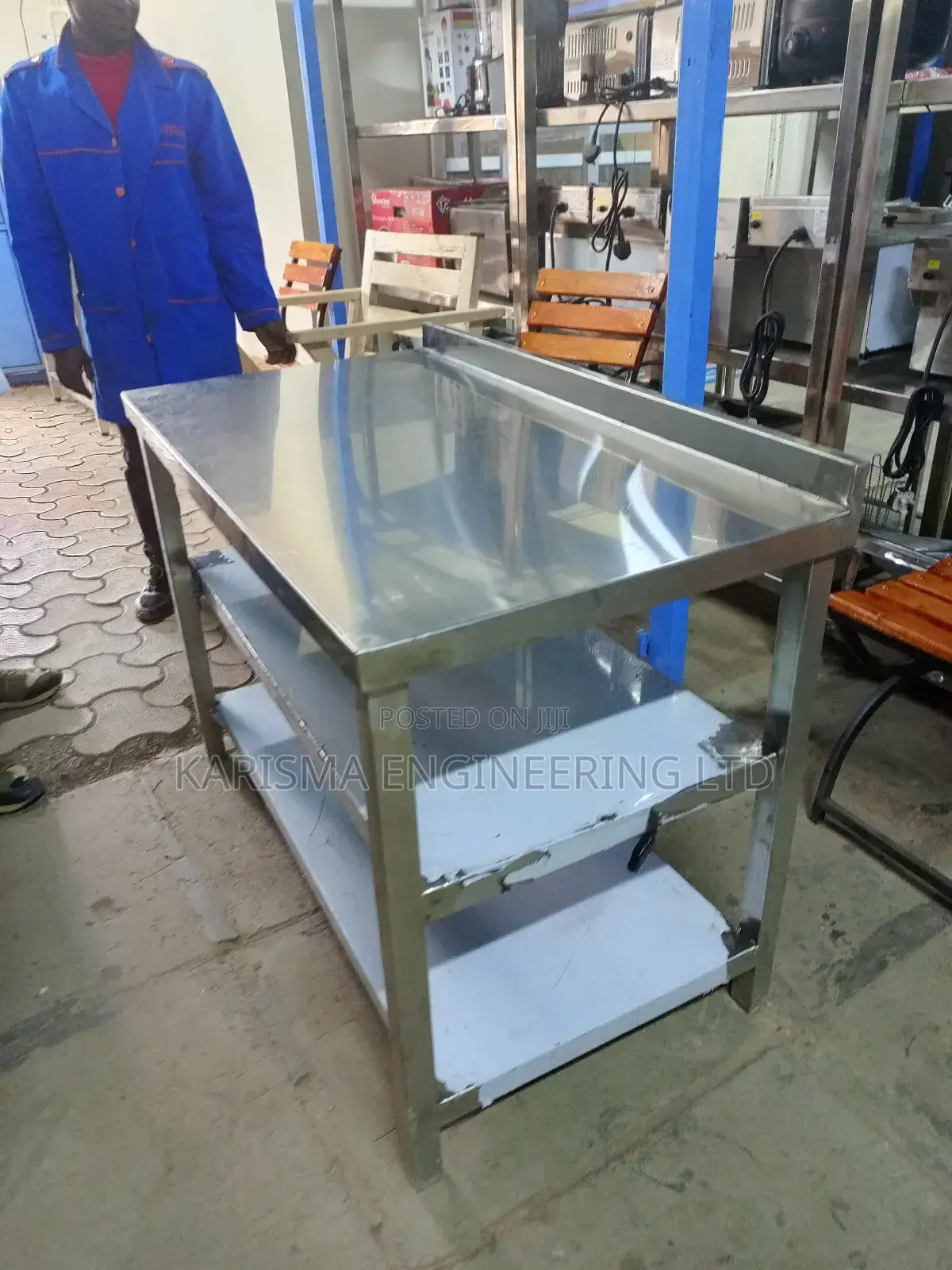 Stainless Steel Work Table With Three Undershelves