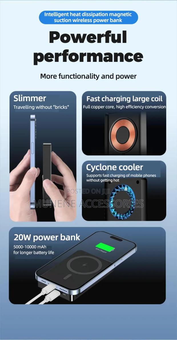 10000mah Magsafe 22.5w Powerbank Typec Wireless Battery Pack - thumbnail 2