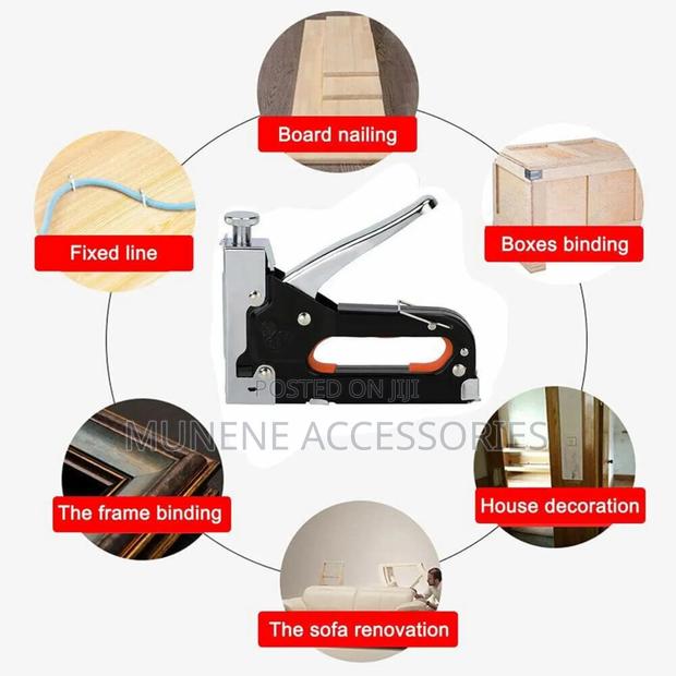 Heavy Duty Tacker Staple Gun Wood Craft Upholstery Stapler, - thumbnail 4