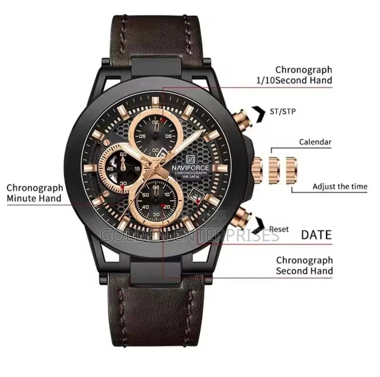 Naviforce Gents Chronograph Leather Strap Watch