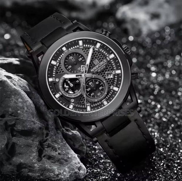 All Black Naviforce Chronograph Gents Watch