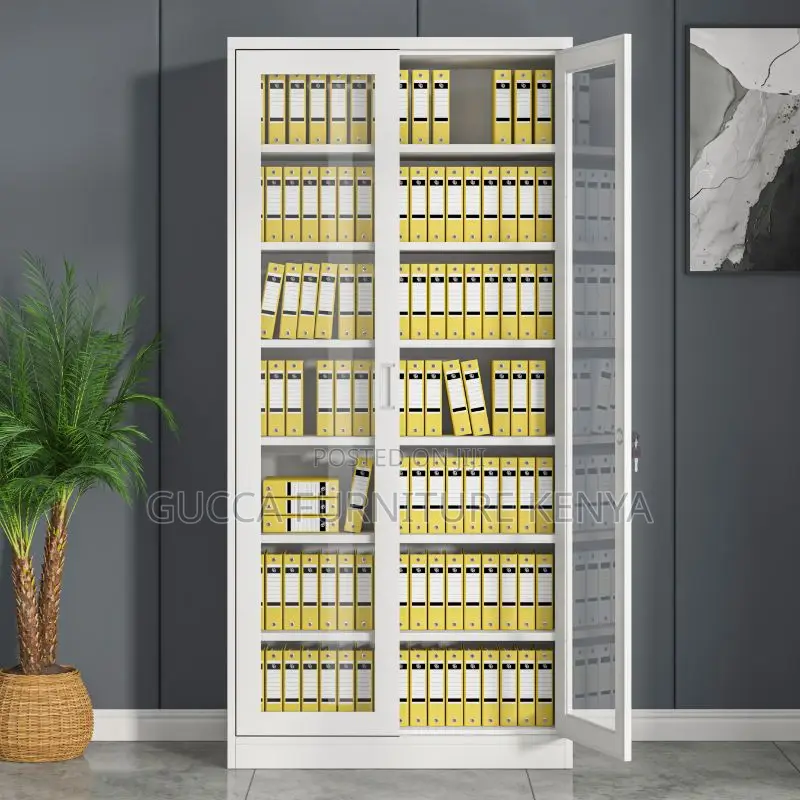 Office Cabinet:Adjustable Shelving White Color Storage Unit
