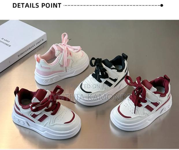 Maroon Black Pink Kids Shoes - main view