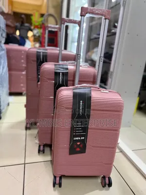 Pink  Rubber Suitcase 3 in 1 Suitcases Rubber Luggage Sets