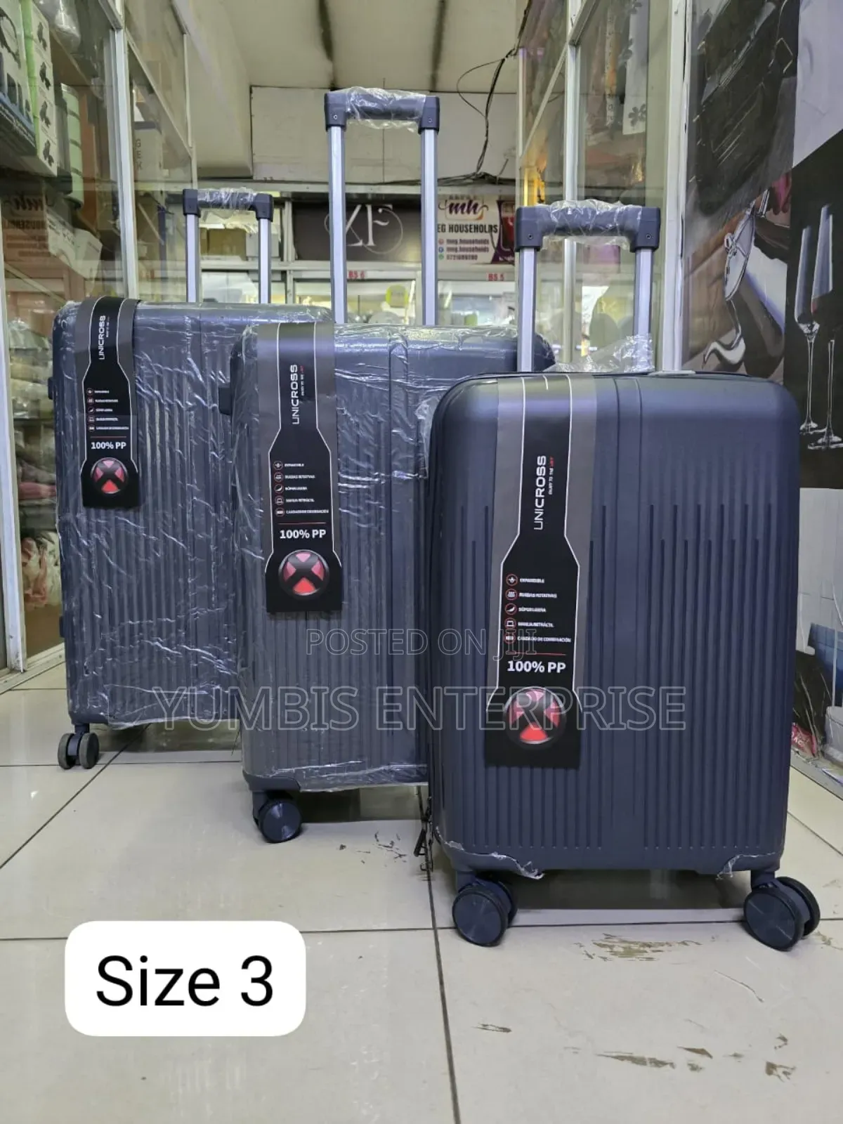 Suitcase Sets Luggage Rubber Material 3 in 1