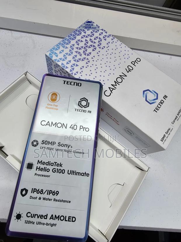 New Tecno Camon 40 Pro 256 GB Black - thumbnail 6