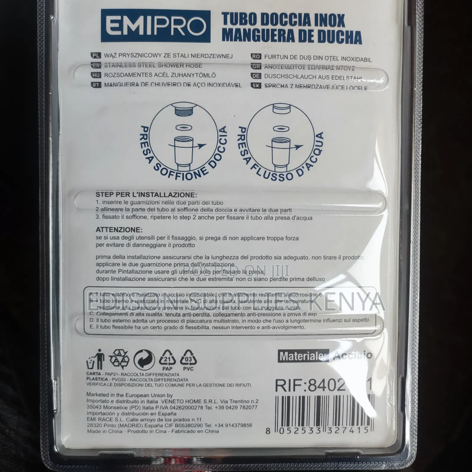 Shower Flex 2.5 Metres Flexible Arabic Telephone Shower Pipe