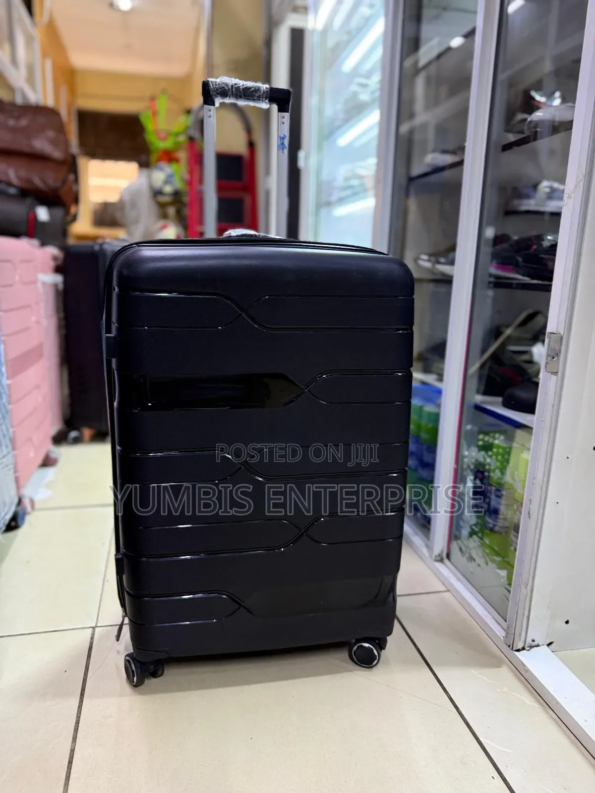 Black  Rubber Large Size Suitcas (72cm Height)Quality