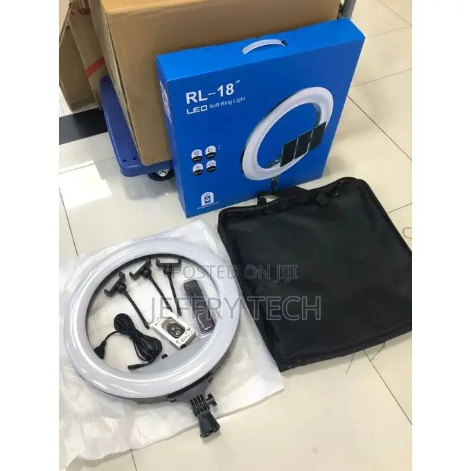 18-Inch Led Ring Light With Adjustable Brightness, Multi-Col