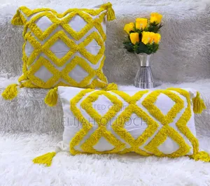 Boho/Tufted Pillow Covers Yellow