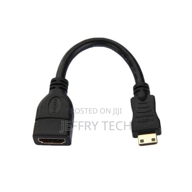 17cm Gold Plated Mini Hdmi Male to Hdmi 19 Pin Female Cable
