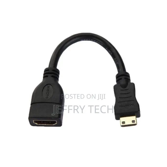 17cm Gold Plated Mini Hdmi Male to Hdmi 19 Pin Female Cable