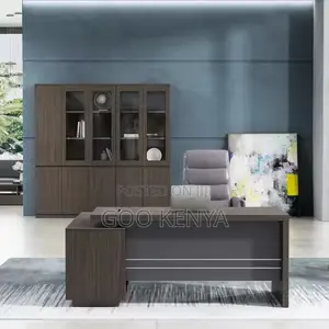 Office Desk ; 1.6meter Wooden Boss L-Shape Table With Drawer