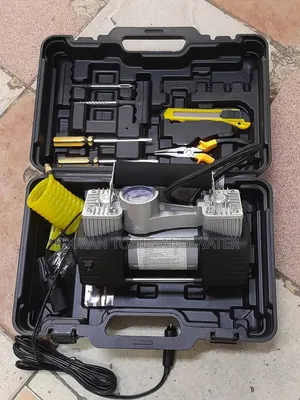 Portable Dc Air Compressor With Puncher Kit Set