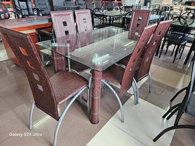 Dining Tables 6 Seater Brown Hd-3277 - main view