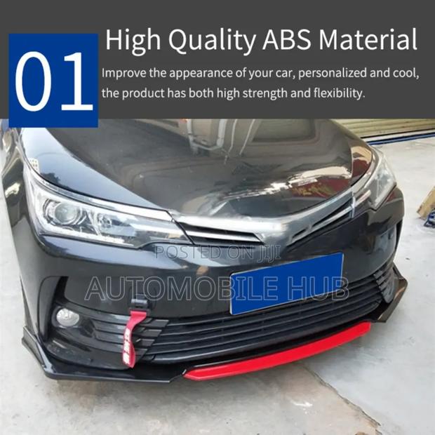 Universal Car Bumper Lips- 4pcs Red Black
