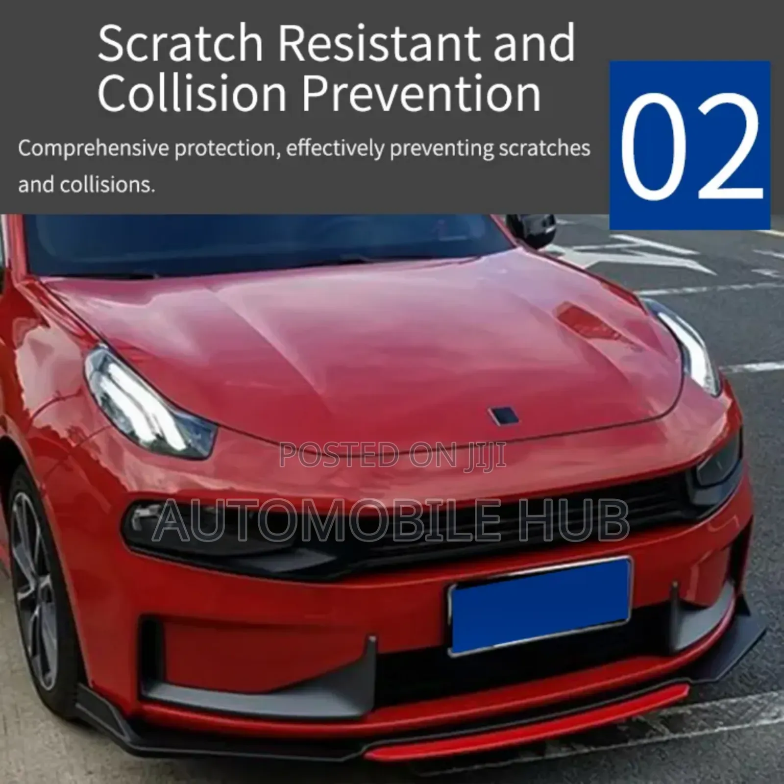 Universal Car Bumper Lips- 4pcs Red Black