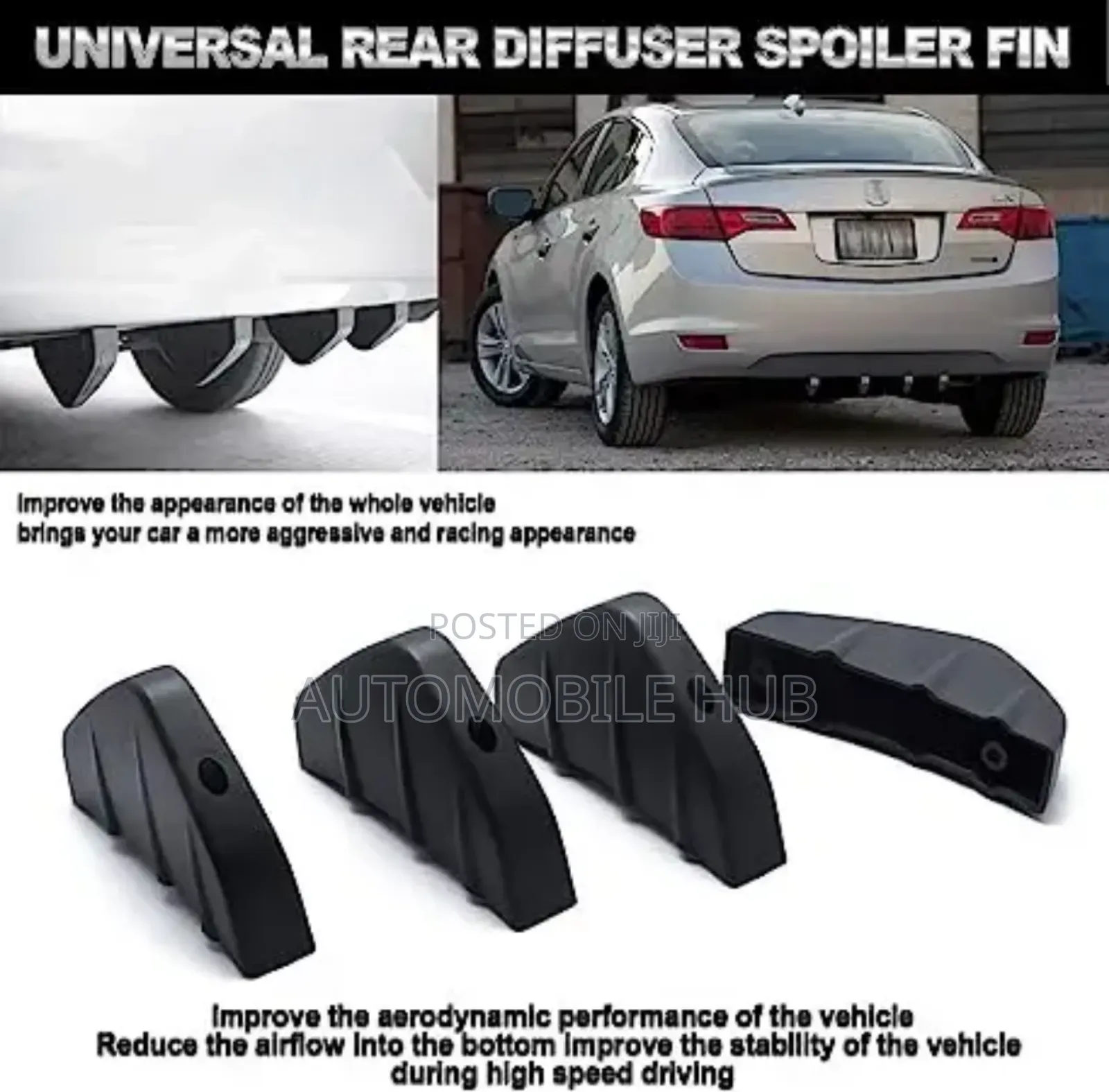 Rear Diffuser Spoiler Fin 4pcs