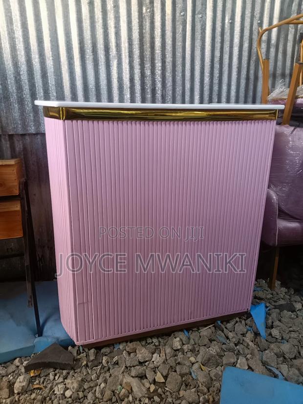 Salon Reception Desk, Baby Pink and Gold - thumbnail 4